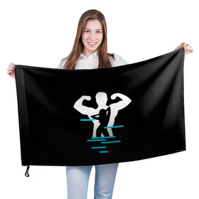 Флаг 3D с принтом титан в Новосибирске, 100% полиэстер | плотность ткани — 95 г/м2, размер — 67 х 109 см. Принт наносится с одной стороны | crossfit | sport | бодибилдинг | зал | мужчина | мускулы | мышцы | сила | спорт | фитнес
