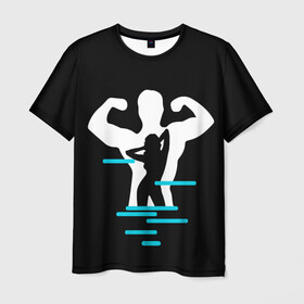 Мужская футболка 3D с принтом титан в Новосибирске, 100% полиэфир | прямой крой, круглый вырез горловины, длина до линии бедер | crossfit | sport | бодибилдинг | зал | мужчина | мускулы | мышцы | сила | спорт | фитнес
