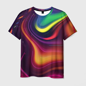 Мужская футболка 3D с принтом Acid Club в Новосибирске, 100% полиэфир | прямой крой, круглый вырез горловины, длина до линии бедер | acid | hyper | neon | абстракция | дискотека | кислота | кислотная футболка | кислотный цвет | клуб | клубная | неон | неоновый свет | ночной | хайп | хайпер