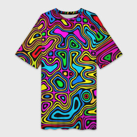 Платье-футболка 3D с принтом Психоделика в Новосибирске,  |  | Тематика изображения на принте: acid | hyper | neon | абстракция | дискотека | кислота | кислотная футболка | кислотный | клуб | клубная | неон | неоновый свет | ночной | растаман | трип | хайп | хайпер | яркий