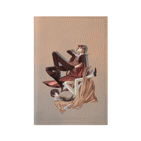 Обложка для паспорта матовая кожа с принтом Дазай и Чуя в Новосибирске, натуральная матовая кожа | размер 19,3 х 13,7 см; прозрачные пластиковые крепления | bungou stray dogs | аниме | великие из бродячих псов | дазай | чуя