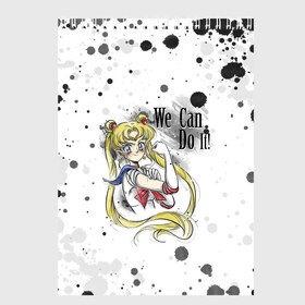 Скетчбук с принтом Sailor Moon We can do it! в Новосибирске, 100% бумага
 | 48 листов, плотность листов — 100 г/м2, плотность картонной обложки — 250 г/м2. Листы скреплены сверху удобной пружинной спиралью | Тематика изображения на принте: ami | girl | mizuno | moon | sailor | tsukino | usagi | ами | банни | волшебница | девушка | малышка | махо сёдзё | мидзуно | минако | мун | рэй | сейлор | усаги | хино | цукино | чибиуса