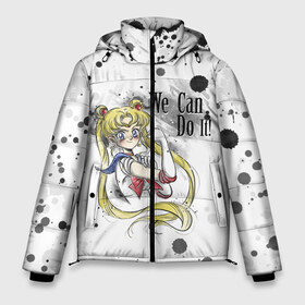 Мужская зимняя куртка 3D с принтом Sailor Moon We can do it! в Новосибирске, верх — 100% полиэстер; подкладка — 100% полиэстер; утеплитель — 100% полиэстер | длина ниже бедра, свободный силуэт Оверсайз. Есть воротник-стойка, отстегивающийся капюшон и ветрозащитная планка. 

Боковые карманы с листочкой на кнопках и внутренний карман на молнии. | Тематика изображения на принте: ami | girl | mizuno | moon | sailor | tsukino | usagi | ами | банни | волшебница | девушка | малышка | махо сёдзё | мидзуно | минако | мун | рэй | сейлор | усаги | хино | цукино | чибиуса