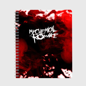 Тетрадь с принтом My Chemical Romance в Новосибирске, 100% бумага | 48 листов, плотность листов — 60 г/м2, плотность картонной обложки — 250 г/м2. Листы скреплены сбоку удобной пружинной спиралью. Уголки страниц и обложки скругленные. Цвет линий — светло-серый
 | gerard arthur way | my chemical romance | альтернативный рок | джерард уэй | майки уэй | мой химический роман | панк рок | поп панк | рэй торо | фрэнк айеро