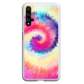 Чехол для Honor 20 с принтом Tie Dye vortex в Новосибирске, Силикон | Область печати: задняя сторона чехла, без боковых панелей | art | hype | maelstrom | swirl | tie dye | trend | vortex | акварель | акрил | арт | буйство | вихрь | дизайн | завихрение | краски | красок | тай дай | торнадо | тренд | трендовая | хайповая