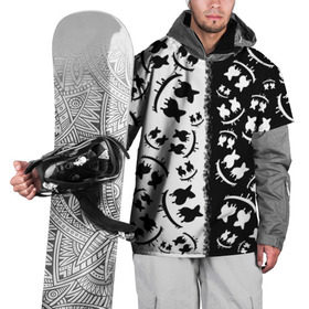 Накидка на куртку 3D с принтом MARSHMELLO в Новосибирске, 100% полиэстер |  | black | black and white | marshmello | music | white | белое | маршиеллоу | маска | музыка | музыкант | черное | черное и белое
