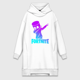 Платье-худи хлопок с принтом FORTNITE X MARSHMELLO | ФОРТНАЙТ в Новосибирске,  |  | fortnite | fortnite 2 | fortnite x | marshmello | ninja | ninja hyper streamer | ninja streamer | streamer | tyler blevins | маршмелло | ниндзя | фортнайт | фортнайт 2 | фортнайт глава 2