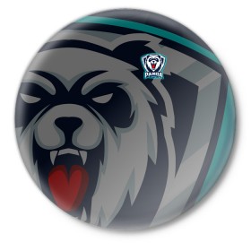 Значок с принтом Форма Panda в Новосибирске,  металл | круглая форма, металлическая застежка в виде булавки | design | logo | mascot | баскетбол | герои | дикий | животное | звери | зверь | киберспорт | медведь | охота | панда | сверепый | спортивная | стиль | талисман | фитнес | форма | футбол | хищник | яркие