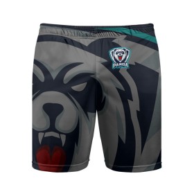 Мужские шорты спортивные с принтом Форма Panda в Новосибирске,  |  | design | logo | mascot | баскетбол | герои | дикий | животное | звери | зверь | киберспорт | медведь | охота | панда | сверепый | спортивная | стиль | талисман | фитнес | форма | футбол | хищник | яркие