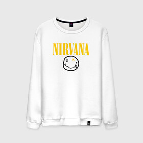 Мужской свитшот хлопок с принтом NIRVANA в Новосибирске, 100% хлопок |  | cobain | kurt donald cobain | nirvana | smile | альтернативный рок | гранж | дэйв грол | крист новоселич | курт кобейн | нирвана | смайл