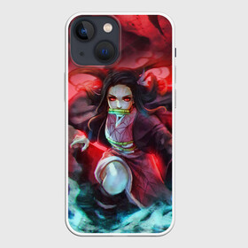 Чехол для iPhone 13 mini с принтом НЕЗУКО КАМАДО в Новосибирске,  |  | demon slayer | kimetsu no yaiba | nezuko | shinobu | slayer | tanjiro | zenitsu | гию томиока | зенитцу | иноске хашибира | клинок рассекающий демонов | незуко | танджиро | шинобу кочо