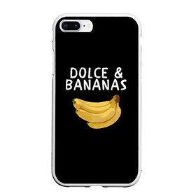 Чехол для iPhone 7Plus/8 Plus матовый с принтом Dolce and Bananas в Новосибирске, Силикон | Область печати: задняя сторона чехла, без боковых панелей | banana | dolce and gabbana | банан | бананы | дольче и габбана | на английском | на иностранном | надписи на английском | надпись | прикольные надписи | слово | слоган | со словом | чёрно белая