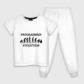 Детская пижама хлопок с принтом Эволюция программиста в Новосибирске, 100% хлопок |  брюки и футболка прямого кроя, без карманов, на брюках мягкая резинка на поясе и по низу штанин
 | c++ | code | computer | java | джава | кодеру | компьютерщику | программа | программисту | хакеру