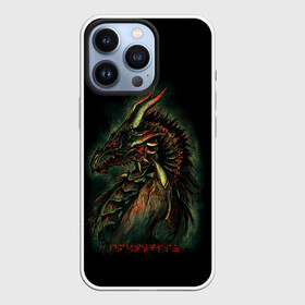 Чехол для iPhone 13 Pro с принтом THE ELDER SCROLLS в Новосибирске,  |  | dovahkiin | dragonborn | fus ro dah | rpg | skyrim | tes | tes skyrim | the elder scrolls | the elder scrolls skyrim | докавин | рпг | скайрим