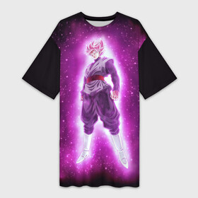 Платье-футболка 3D с принтом Супер Сайян Super Saiyan в Новосибирске,  |  | black | dragon ball | dragon ball z | goku | super saiyan | аниме | боевые искусства | гоку | драгонболл | жемчуг дракона | легендарная трансформация | манга | сайян | супер | черный