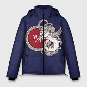 Мужская зимняя куртка 3D с принтом Козерог Знак Зодиака в Новосибирске, верх — 100% полиэстер; подкладка — 100% полиэстер; утеплитель — 100% полиэстер | длина ниже бедра, свободный силуэт Оверсайз. Есть воротник-стойка, отстегивающийся капюшон и ветрозащитная планка. 

Боковые карманы с листочкой на кнопках и внутренний карман на молнии. | астролог | астрология | восточный гороскоп | гороскоп | дата | день рождения | звёзды | знак зодиака | знаки зодиака | календари | календарь | месяц рождения | символ | созвездие | созвездия
