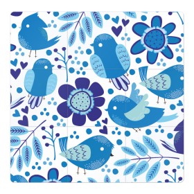 Магнитный плакат 3Х3 с принтом Воробушки в Новосибирске, Полимерный материал с магнитным слоем | 9 деталей размером 9*9 см | Тематика изображения на принте: bird | forest | russia | winter | воробей | гжель | голубь | зима | лес | настроение | птица | птицы | россия | синий | синичка | хобби | хохлома | цвет | цветы