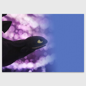 Поздравительная открытка с принтом КАК ПРИРУЧИТЬ ДРАКОНА в Новосибирске, 100% бумага | плотность бумаги 280 г/м2, матовая, на обратной стороне линовка и место для марки
 | Тематика изображения на принте: dragon | how to train your dragon the hidden world | драконы | икинг | как приручить дракона 3 | персонажи