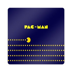 Магнит виниловый Квадрат с принтом PAC-MAN в Новосибирске, полимерный материал с магнитным слоем | размер 9*9 см, закругленные углы | Тематика изображения на принте: 1980 | game | ghostbusters | pac man | игра | монстры | охотники за привидениями | пэкмен | уровень | ход