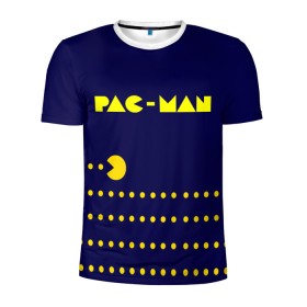 Мужская футболка 3D спортивная с принтом PAC-MAN в Новосибирске, 100% полиэстер с улучшенными характеристиками | приталенный силуэт, круглая горловина, широкие плечи, сужается к линии бедра | Тематика изображения на принте: 1980 | game | ghostbusters | pac man | игра | монстры | охотники за привидениями | пэкмен | уровень | ход
