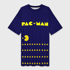 Платье-футболка 3D с принтом PAC MAN в Новосибирске,  |  | Тематика изображения на принте: 1980 | game | ghostbusters | pac man | игра | монстры | охотники за привидениями | пэкмен | уровень | ход