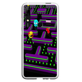 Чехол для Honor P Smart Z с принтом PAC-MAN 3D в Новосибирске, Силикон | Область печати: задняя сторона чехла, без боковых панелей | Тематика изображения на принте: 1980 | game | ghostbusters | pac man | игра | монстры | охотники за привидениями | пэкмен | уровень | ход