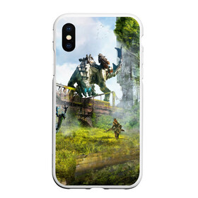 Чехол для iPhone XS Max матовый с принтом HORIZON ZERO DAWN 2020 в Новосибирске, Силикон | Область печати: задняя сторона чехла, без боковых панелей | Тематика изображения на принте: aloy | antasy girl | art | artwork | digital art | fantasy | horizon | horizon: zero dawn | landscape | tallneck | warrior fantasy | weapon | zero dawn