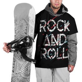 Накидка на куртку 3D с принтом Rock And Roll в Новосибирске, 100% полиэстер |  | Тематика изображения на принте: модный | музыка | надписи | надпись | песня | рок н ролл | символы | сообщение | танец | текст | фраза | цитаты | черный