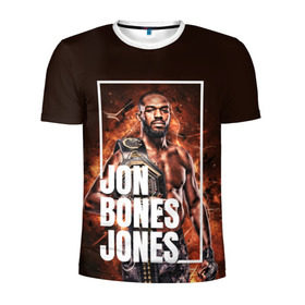 Мужская футболка 3D спортивная с принтом Jon Jones в Новосибирске, 100% полиэстер с улучшенными характеристиками | приталенный силуэт, круглая горловина, широкие плечи, сужается к линии бедра | Тематика изображения на принте: bones jones | jon bones jones | jon jones | jonny bones | jonnybones | mma | ufc | джон джонс | мма