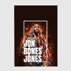 Постер с принтом Jon Jones в Новосибирске, 100% бумага
 | бумага, плотность 150 мг. Матовая, но за счет высокого коэффициента гладкости имеет небольшой блеск и дает на свету блики, но в отличии от глянцевой бумаги не покрыта лаком | bones jones | jon bones jones | jon jones | jonny bones | jonnybones | mma | ufc | джон джонс | мма