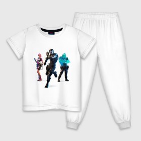 Детская пижама хлопок с принтом Fortnite Фортнайт в Новосибирске, 100% хлопок |  брюки и футболка прямого кроя, без карманов, на брюках мягкая резинка на поясе и по низу штанин
 | для самых топовых игроков