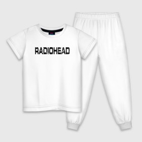 Детская пижама хлопок с принтом Radiohead в Новосибирске, 100% хлопок |  брюки и футболка прямого кроя, без карманов, на брюках мягкая резинка на поясе и по низу штанин
 | radiohead | thomas edward yorke | альтернативный рок | арт рок | джонни гринвуд | инди рок | колин гринвуд | том йорк | фил селуэй | эд о’брайен | экспериментальный рок | электронная музыка