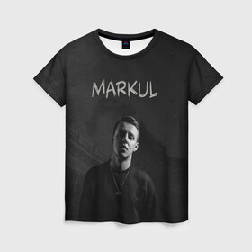 Женская футболка 3D с принтом MARKUL в Новосибирске, 100% полиэфир ( синтетическое хлопкоподобное полотно) | прямой крой, круглый вырез горловины, длина до линии бедер | depression | gang | great | green | markul | park | маркул