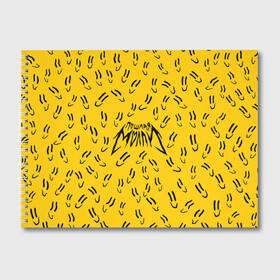 Альбом для рисования с принтом Пошлая Молли Смайлики в Новосибирске, 100% бумага
 | матовая бумага, плотность 200 мг. | pop | punk | rock | желтый | лого | панк | паттерн | поп | рок | смайл | смайлик