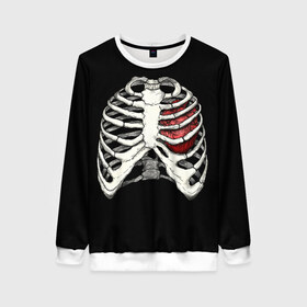 Женский свитшот 3D с принтом My Heart в Новосибирске, 100% полиэстер с мягким внутренним слоем | круглый вырез горловины, мягкая резинка на манжетах и поясе, свободная посадка по фигуре | bone | bones | chest | heart | hearts | love | organ | organs | ribs | skeleton | x ray | грудная клетка | кости | кость | орган | органы | ребра | рентген | сердца | сердце | скелет