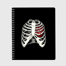 Тетрадь с принтом My Heart в Новосибирске, 100% бумага | 48 листов, плотность листов — 60 г/м2, плотность картонной обложки — 250 г/м2. Листы скреплены сбоку удобной пружинной спиралью. Уголки страниц и обложки скругленные. Цвет линий — светло-серый
 | Тематика изображения на принте: bone | bones | chest | heart | hearts | love | organ | organs | ribs | skeleton | x ray | грудная клетка | кости | кость | орган | органы | ребра | рентген | сердца | сердце | скелет