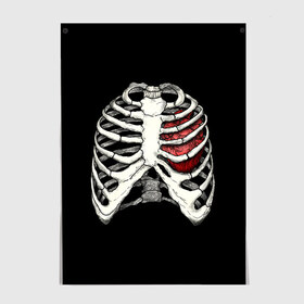 Постер с принтом My Heart в Новосибирске, 100% бумага
 | бумага, плотность 150 мг. Матовая, но за счет высокого коэффициента гладкости имеет небольшой блеск и дает на свету блики, но в отличии от глянцевой бумаги не покрыта лаком | Тематика изображения на принте: bone | bones | chest | heart | hearts | love | organ | organs | ribs | skeleton | x ray | грудная клетка | кости | кость | орган | органы | ребра | рентген | сердца | сердце | скелет