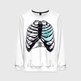Женский свитшот 3D с принтом X-Ray в Новосибирске, 100% полиэстер с мягким внутренним слоем | круглый вырез горловины, мягкая резинка на манжетах и поясе, свободная посадка по фигуре | bone | bones | chest | heart | hearts | love | organ | organs | ribs | skeleton | x ray | грудная клетка | кости | кость | орган | органы | ребра | рентген | сердца | сердце | скелет