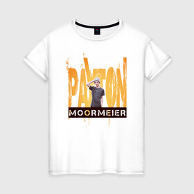 Женская футболка хлопок с принтом Payton Moormeier в Новосибирске, 100% хлопок | прямой крой, круглый вырез горловины, длина до линии бедер, слегка спущенное плечо | payton | payton moormeier | мормайер | мормиер | пейтон моормиер | пейтон мурмиер | пэйтон