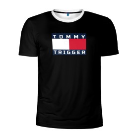 Мужская футболка 3D спортивная с принтом Tommy Hilfiger, tommy trigger в Новосибирске, 100% полиэстер с улучшенными характеристиками | приталенный силуэт, круглая горловина, широкие плечи, сужается к линии бедра | tommy hilfiger   tommy trigger | одежда hilfiger