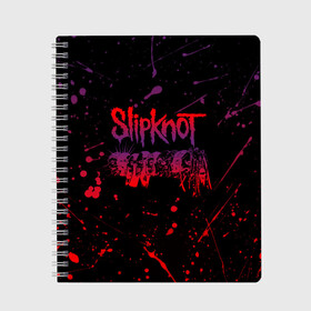 Тетрадь с принтом SLIPKNOT в Новосибирске, 100% бумага | 48 листов, плотность листов — 60 г/м2, плотность картонной обложки — 250 г/м2. Листы скреплены сбоку удобной пружинной спиралью. Уголки страниц и обложки скругленные. Цвет линий — светло-серый
 | slipknot | алессандро вентурелла | джей вайнберг | джеймс рут | кори тейлор | крэйг джонс | мик томсон | петля | сид уилсон | скользящий узел | слипкнот | удавка | шон крэхан