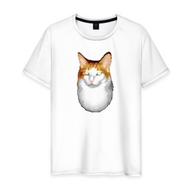 Мужская футболка хлопок с принтом ГНЕГ в Новосибирске, 100% хлопок | прямой крой, круглый вырез горловины, длина до линии бедер, слегка спущенное плечо. | гнег | ирония | котэ | мем | мемы про котов | мета | постирония | прикол | ржака