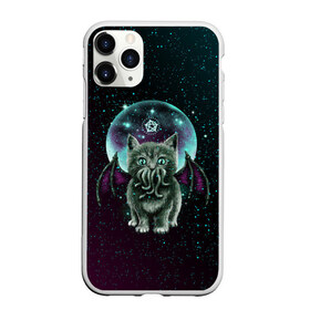 Чехол для iPhone 11 Pro Max матовый с принтом КОТ КТУЛХУ в Новосибирске, Силикон |  | animals | cat | cthulhu | demon | kittens | monster | neon | signs | space | stars | wings | демон | животные | звезды | знаки | космос | кот | котята | крылья | ктулху | монстр | неон