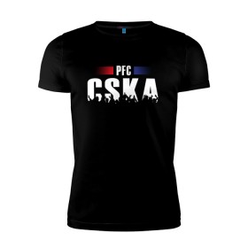Мужская футболка премиум с принтом PFC CSKA в Новосибирске, 92% хлопок, 8% лайкра | приталенный силуэт, круглый вырез ворота, длина до линии бедра, короткий рукав | cska | pfc | москва | пфк | пфк цска | рпл | рфпл | фк | футбол | цска | цска москва