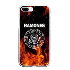 Чехол для iPhone 7Plus/8 Plus матовый с принтом Ramones в Новосибирске, Силикон | Область печати: задняя сторона чехла, без боковых панелей | Тематика изображения на принте: music | ramones | rock | музыка | рамонез | рамонес | рамонс | рок