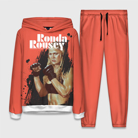 Женский костюм 3D (с толстовкой) с принтом Ronda Rousey в Новосибирске,  |  | mma | ronda rousey | rowdy | ufc | мма | ронда роузи