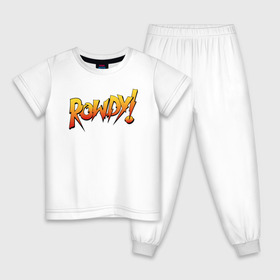 Детская пижама хлопок с принтом Rowdy в Новосибирске, 100% хлопок |  брюки и футболка прямого кроя, без карманов, на брюках мягкая резинка на поясе и по низу штанин
 | ronda rousey | rowdy | ронда роузи