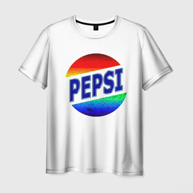 Мужская футболка 3D с принтом Pepsi в Новосибирске, 100% полиэфир | прямой крой, круглый вырез горловины, длина до линии бедер | 90 е | 90s | art | back | logo | pepsi | retro | арт | время | дата | девяностые | лого | логотип.детство | надпись | пепси | прикольная | ретро | рождение | сделан | слова | цифры | эмблема