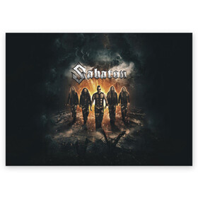 Поздравительная открытка с принтом Sabaton Band в Новосибирске, 100% бумага | плотность бумаги 280 г/м2, матовая, на обратной стороне линовка и место для марки
 | battle metal | sabaton | военный рок | йоаким броден | крис рёланд | пар сундстрём | рок | рок группа | хэви метал | шведская группа | шведский рок