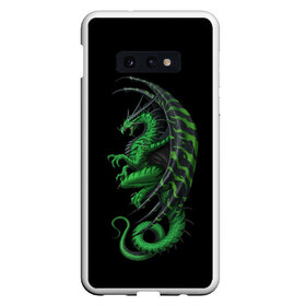 Чехол для Samsung S10E с принтом Green Dragon в Новосибирске, Силикон | Область печати: задняя сторона чехла, без боковых панелей | Тематика изображения на принте: beast | dinosaur | dragon | fire | hunter | ice | monster | predator | reptile | динозавр | дракон | зверь | лед | ледяной | монстр | огненный | огонь | охотник | хищник